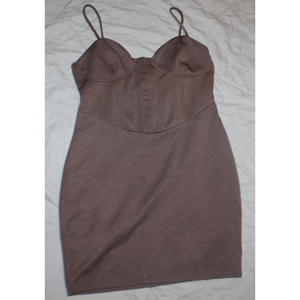 Women's Sleeveless Corset Mini Knit Bodycon Dress - Wild Fable Dark brown XS